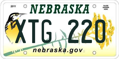 NE license plate XTG220