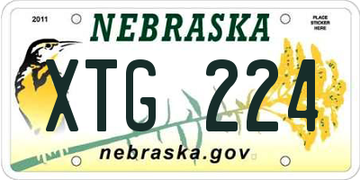 NE license plate XTG224