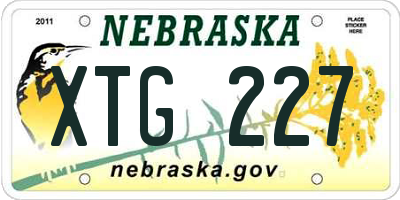 NE license plate XTG227
