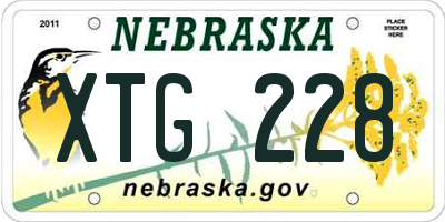 NE license plate XTG228