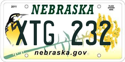 NE license plate XTG232