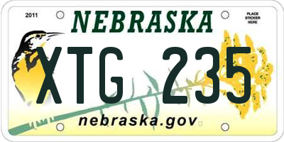 NE license plate XTG235