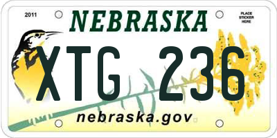 NE license plate XTG236