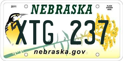 NE license plate XTG237