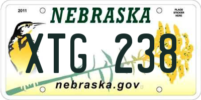 NE license plate XTG238