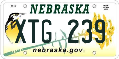 NE license plate XTG239