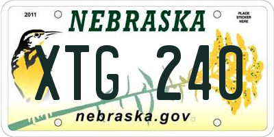 NE license plate XTG240