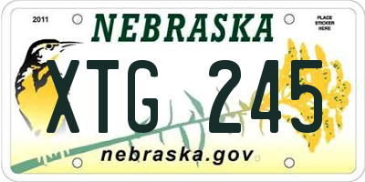 NE license plate XTG245