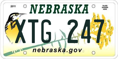 NE license plate XTG247