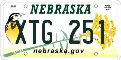 NE license plate XTG251