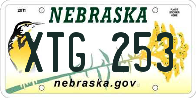 NE license plate XTG253