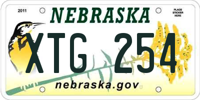 NE license plate XTG254