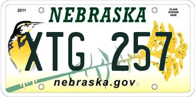 NE license plate XTG257