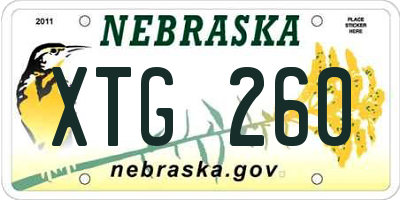 NE license plate XTG260