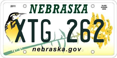 NE license plate XTG262
