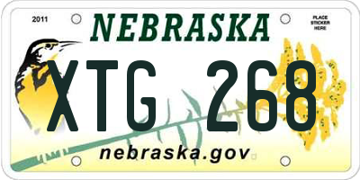 NE license plate XTG268