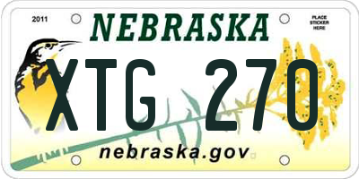 NE license plate XTG270