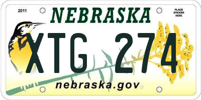 NE license plate XTG274