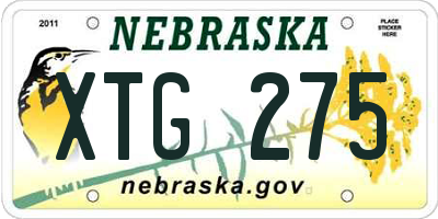 NE license plate XTG275
