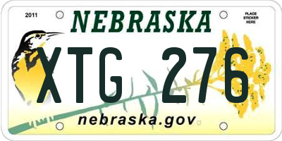 NE license plate XTG276