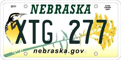 NE license plate XTG277