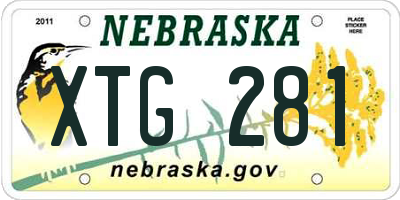 NE license plate XTG281