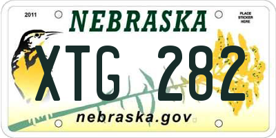 NE license plate XTG282