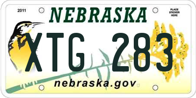 NE license plate XTG283