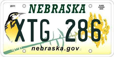 NE license plate XTG286
