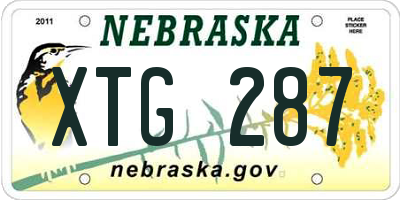 NE license plate XTG287