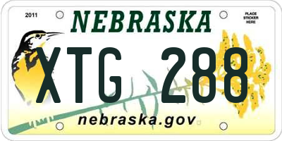 NE license plate XTG288