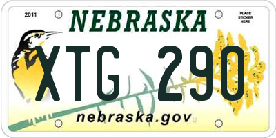 NE license plate XTG290