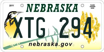 NE license plate XTG294