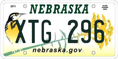 NE license plate XTG296