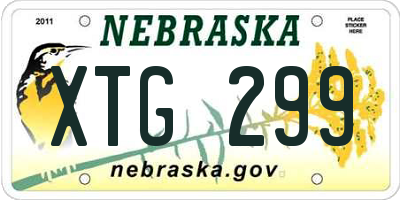 NE license plate XTG299
