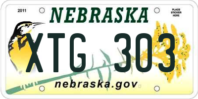 NE license plate XTG303