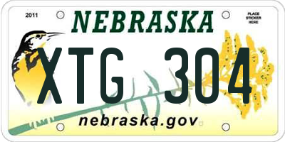 NE license plate XTG304