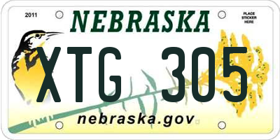 NE license plate XTG305