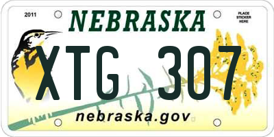 NE license plate XTG307