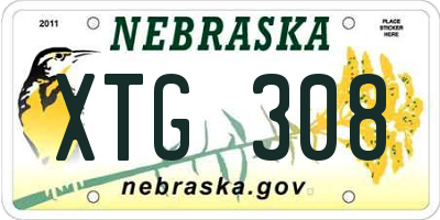 NE license plate XTG308