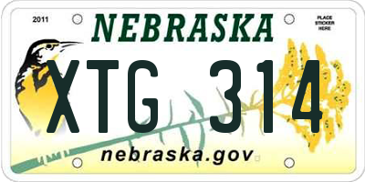 NE license plate XTG314