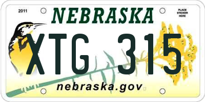 NE license plate XTG315