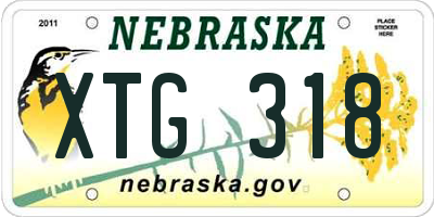 NE license plate XTG318