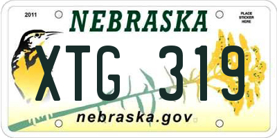 NE license plate XTG319
