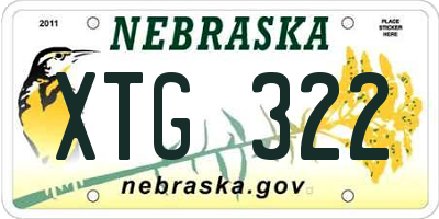NE license plate XTG322