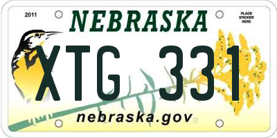 NE license plate XTG331