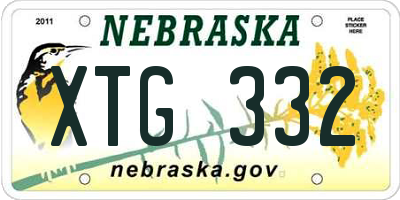 NE license plate XTG332