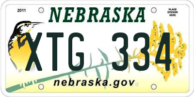 NE license plate XTG334