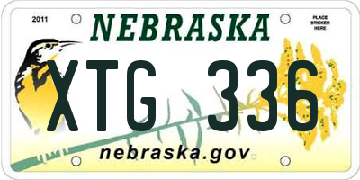 NE license plate XTG336