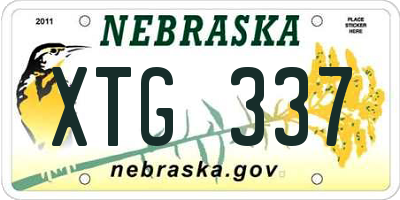 NE license plate XTG337